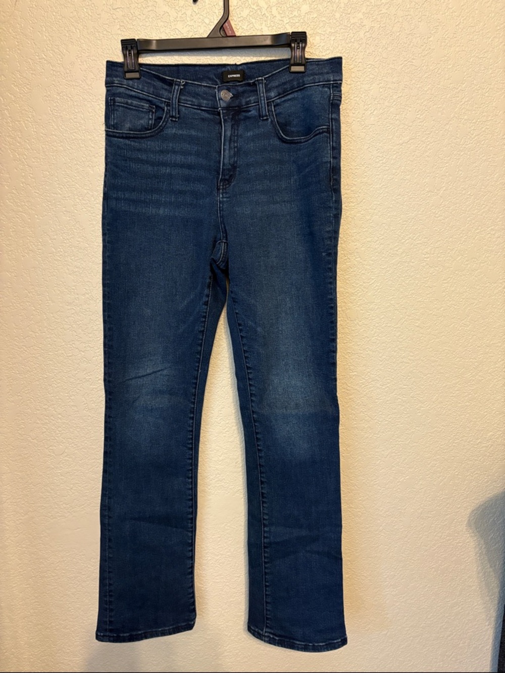 Express Women's Straight-Leg Jeans in Dark Blue